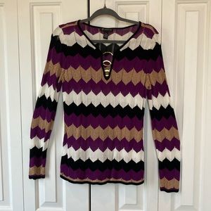 INC International Concepts Chevron Stitch Sweater - size Medium.